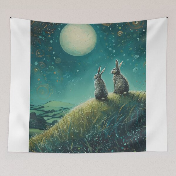 Item preview, Hares on a Hill designed and sold by thewandswant.