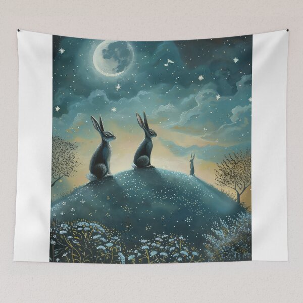 Item preview, Hares on a Hill designed and sold by thewandswant.