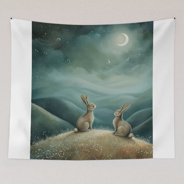 Item preview, Hares on a Hill designed and sold by thewandswant.