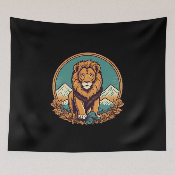 Item preview, Majestic Lion Mountain Illustration designed and sold by DotsAndDesigns.