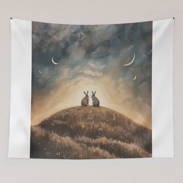 Item preview, Hares on a Hill designed and sold by thewandswant.