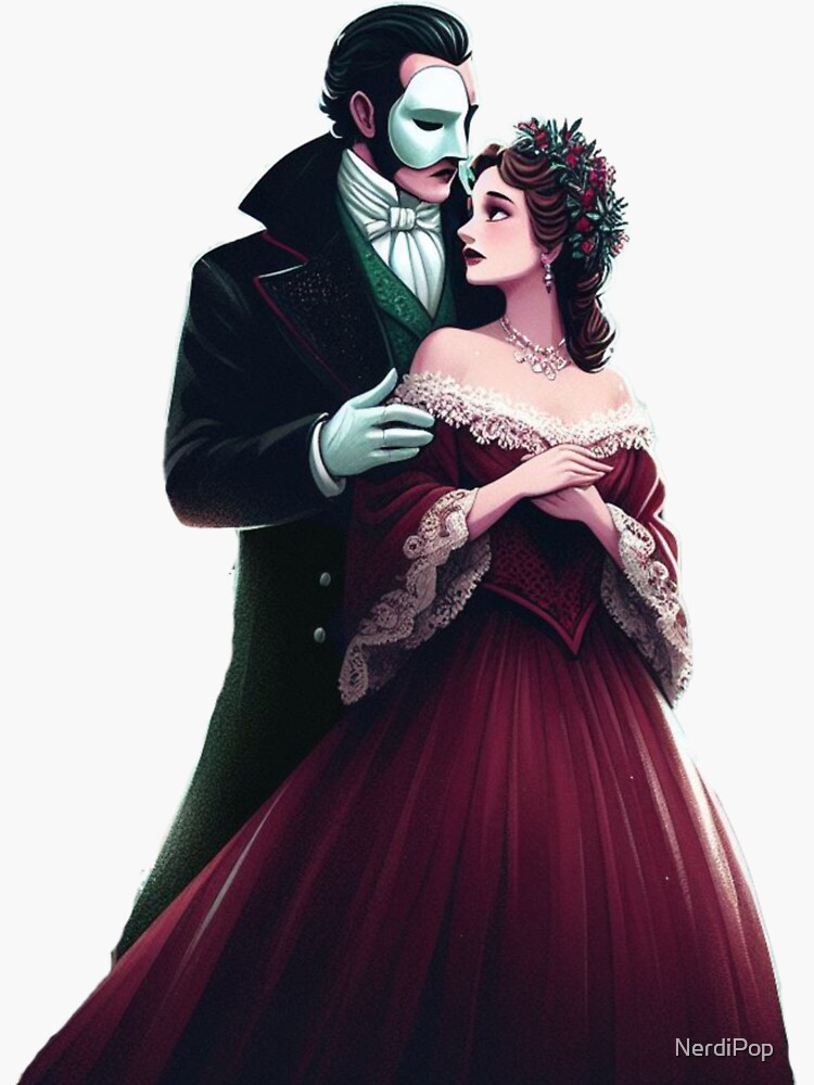 Thumbnail 3 of 3, Sticker, The Phantom of the Opera Happy Ending designed and sold by NerdiPop.