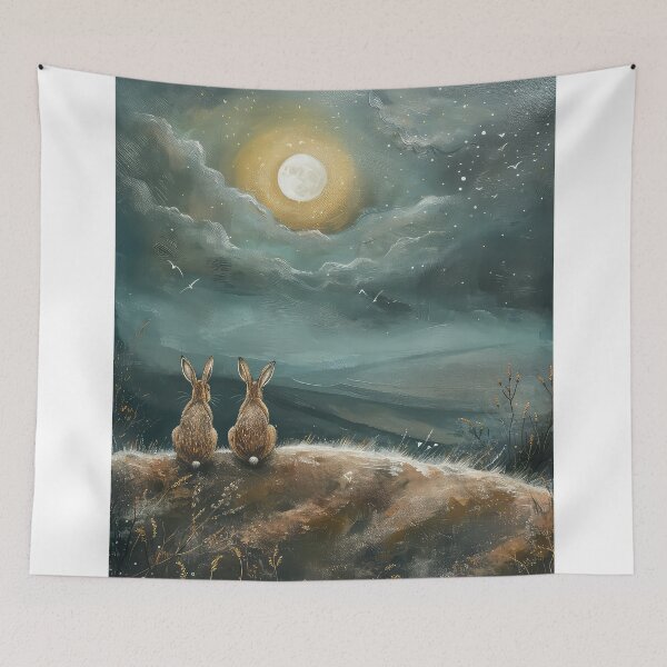 Item preview, Hares on a Hill designed and sold by thewandswant.