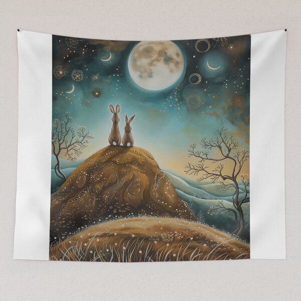 Item preview, Hares on a Hill designed and sold by thewandswant.