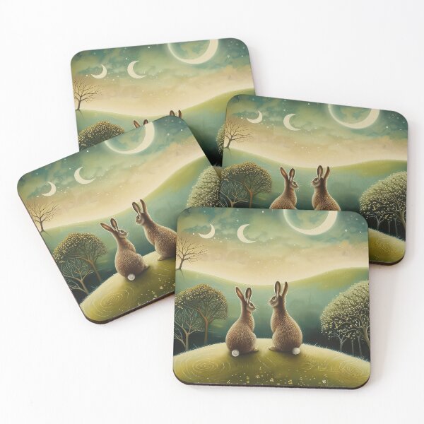 Item preview, Hares on a Hill designed and sold by thewandswant.