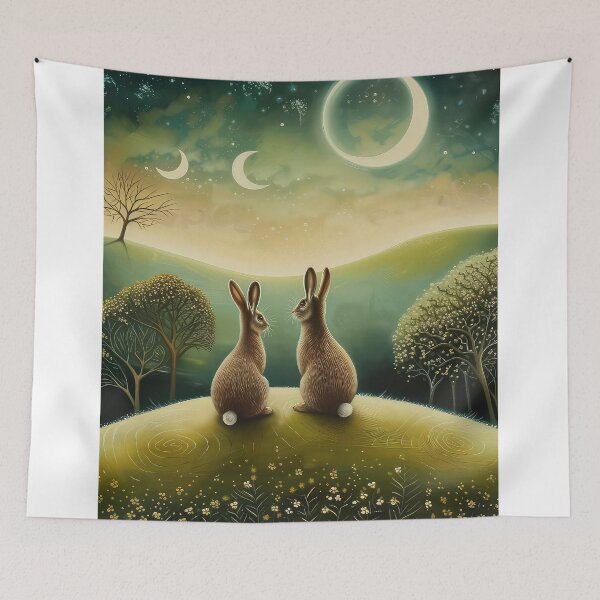 Item preview, Hares on a Hill designed and sold by thewandswant.