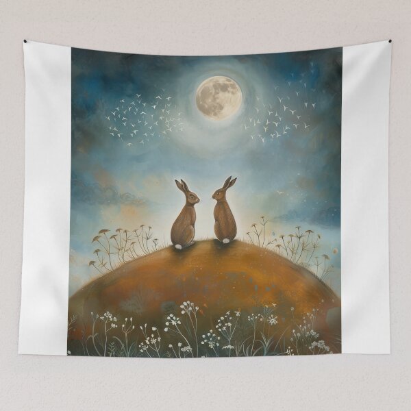 Item preview, Hares on a Hill designed and sold by thewandswant.