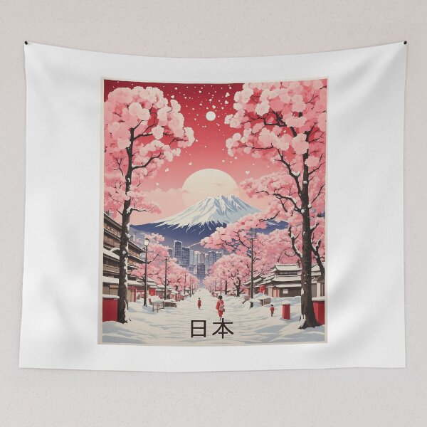 Item preview, Valentines Day Japan Cherry Blossoms Starry Night Tourism Vintage Poster designed and sold by TravelersGems.