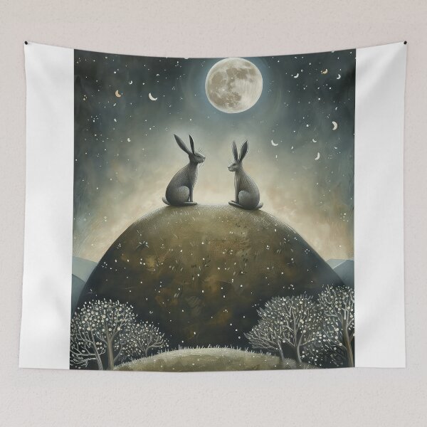 Item preview, Hares on a Hill designed and sold by thewandswant.