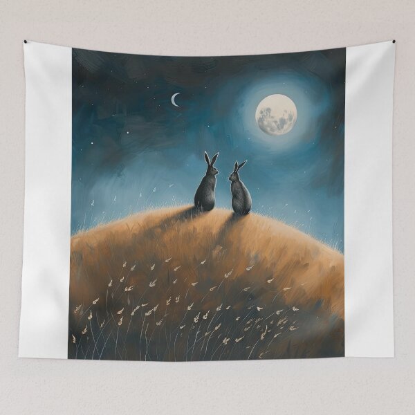 Item preview, Hares on a Hill designed and sold by thewandswant.
