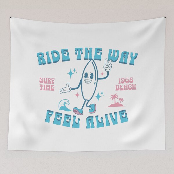 Item preview, Ride The Way vintage surfing illustration designed and sold by drawlinershop.