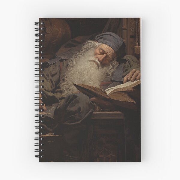 Item preview, COMATOSE - DARK FANTASY ART STYLE SLEEPING WIZARD designed and sold by VistaThreadsCo.