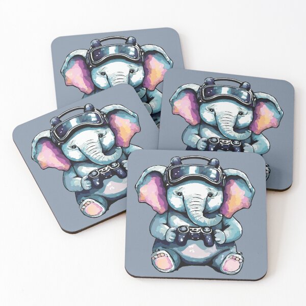 Item preview, Elephant playing game with virtual reality glasses designed and sold by Firas Aljazzar.