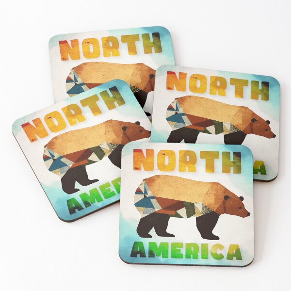 Item preview, North America - Brown Bear designed and sold by BubblyDelight.