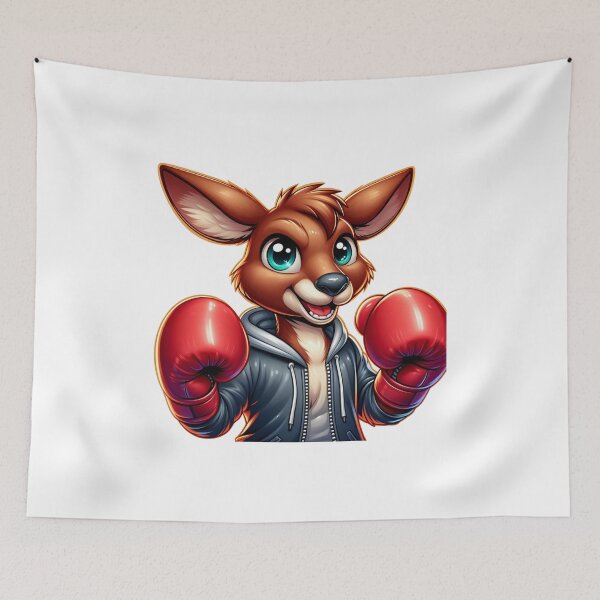 Item preview, cartoon kangaroo is boxing wearing a jacket designed and sold by MzulhilmiZam.