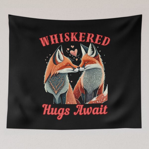 Item preview, Whiskered Hugs Await. retro fox designed and sold by FoxVibes.