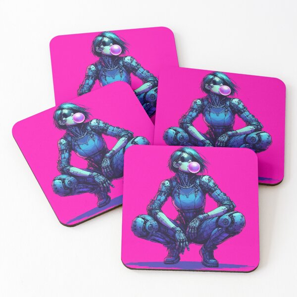Item preview, Cyberpunk Neon Girl with Bubble Gum designed and sold by RESToRAPTOR.