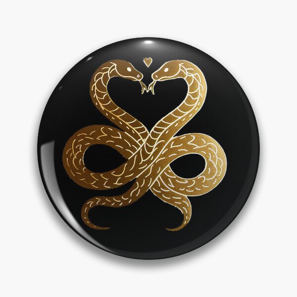 Item preview, "Gilded Serenity: Illustration of Affectionate Snakes in Stylish Embrace" designed and sold by zzz888.