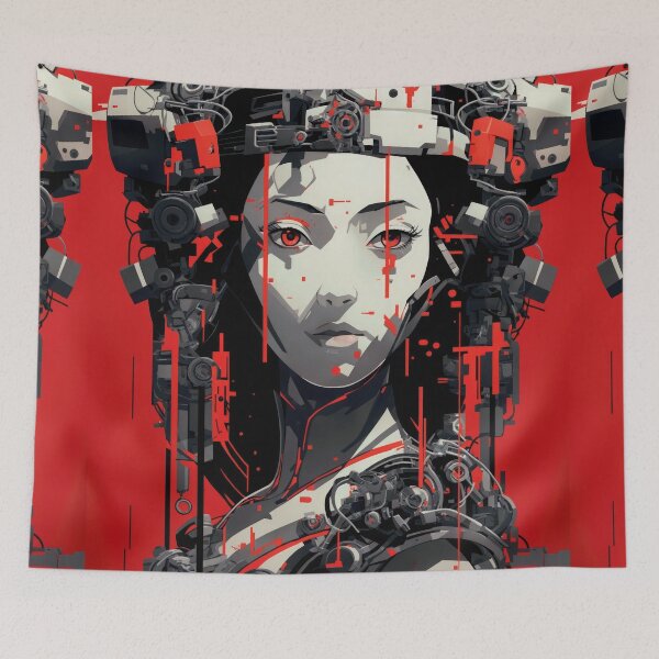 Item preview,  Portrait of a cyberpunk girl designed and sold by Blissandlove.
