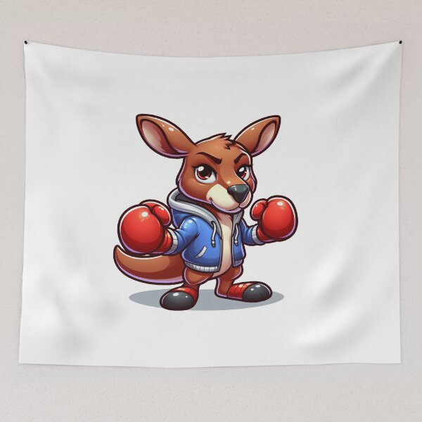Item preview, cartoon kangaroo is boxing wearing a jacket designed and sold by MzulhilmiZam.