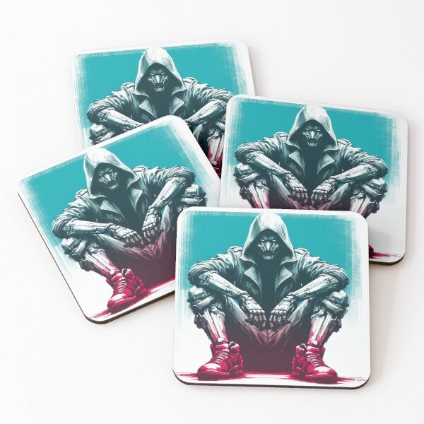 Item preview, Cyberpunk Neo Noir Cyborg Wearing a Hood designed and sold by RESToRAPTOR.