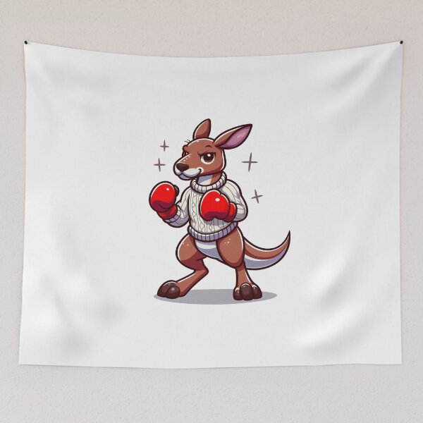 Item preview, cartoon kangaroo is boxing wearing a sweater  designed and sold by MzulhilmiZam.
