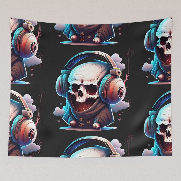 Item preview, Grim Reaper and Headphones designed and sold by Chubuter.