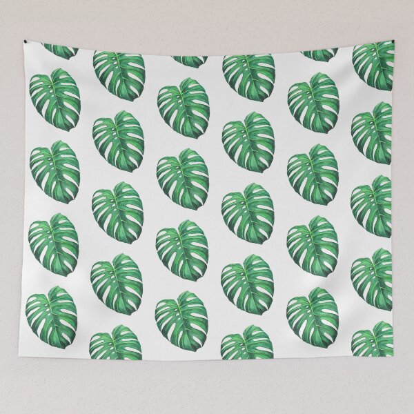 Item preview, Small Monstera leaf tropical watercolor pattern designed and sold by Wolshebnaja.