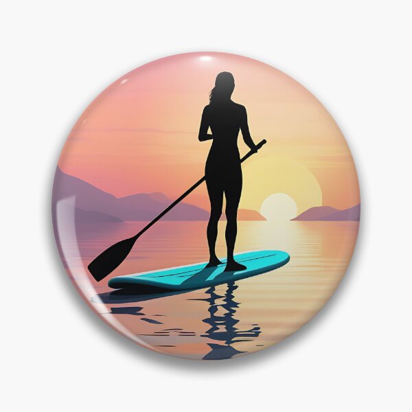 Item preview, Elegant silhouette doing paddle boarding designed and sold by IAmagineFR.
