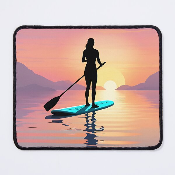 Item preview, Elegant silhouette doing paddle boarding designed and sold by IAmagineFR.