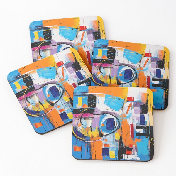 Aperçu de l'œuvre La collection Fiesta - Art moderne vibrant, design géométrique excentrique abstrait audacieux créée et vendue par NortonArt.