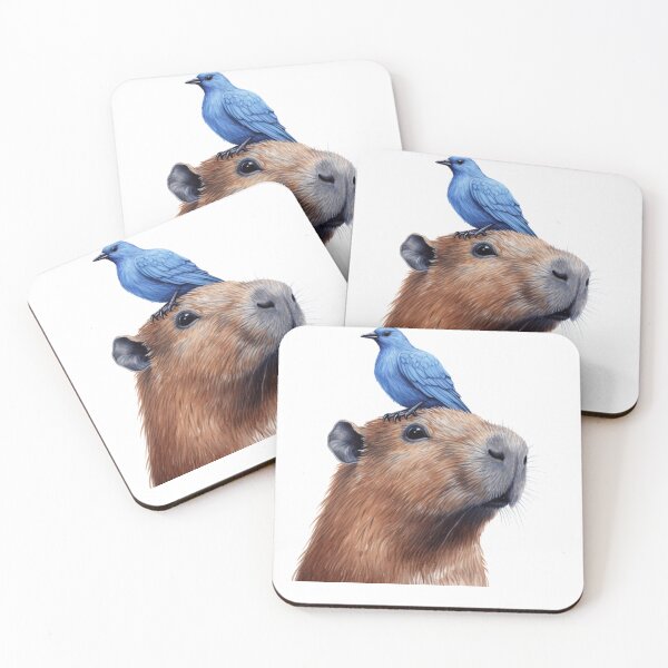 Item preview, Cute capybara with bird designed and sold by Revived Design.