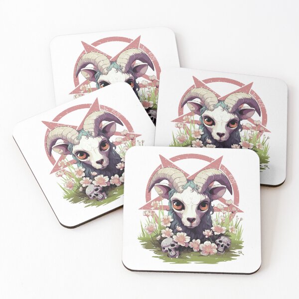 Item preview, CUTE BUT EVIL- The Skull Club, Skull, Skull, Pentagram, Goat designed and sold by HIGUMAX.