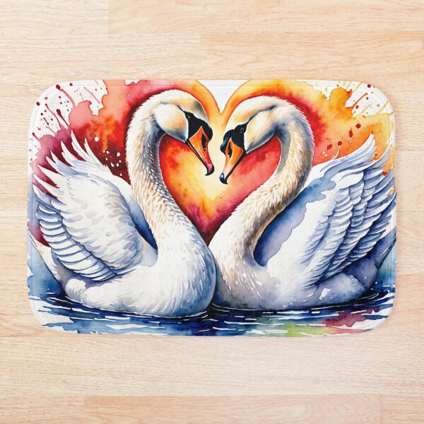 Item preview, Los cisnes se abrazan en el reflejo del corazón designed and sold by Delemore Art.