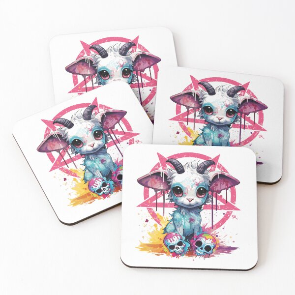 Item preview, CUTE BUT EVIL- The Skull Club, Skull, Skull, Pentagram, Goat designed and sold by HIGUMAX.