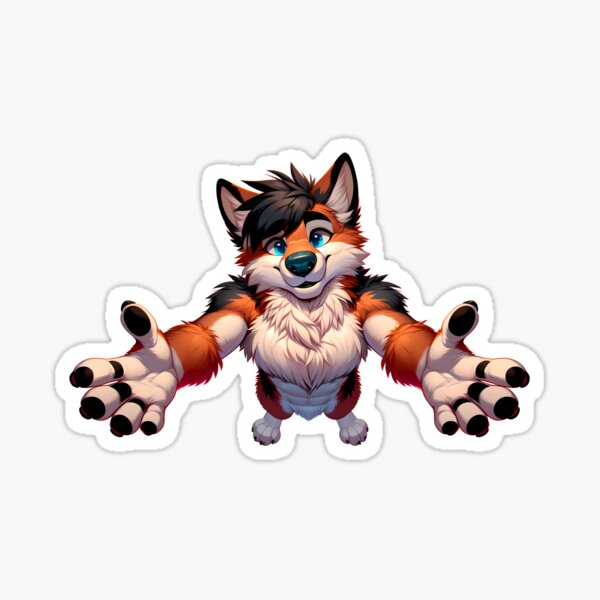 Item preview, Free Hugs From A Furry Anthro Fox Art designed and sold by BlueBullBazaar.