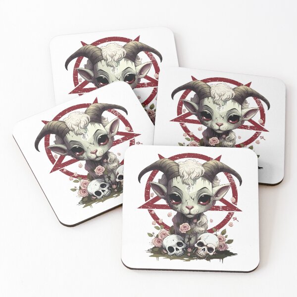 Item preview, CUTE BUT EVIL- The Skull Club, Skull, Skull, Pentagram, Goat designed and sold by HIGUMAX.