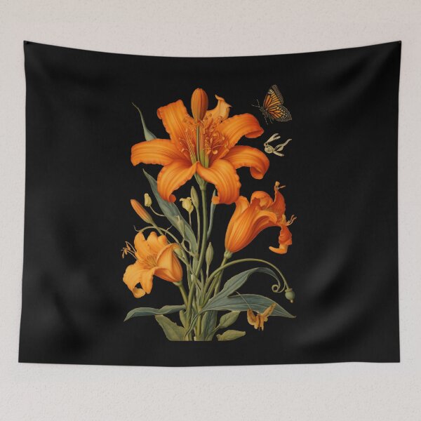 Item preview, Orange Lilium with Butterfly designed and sold by KookyStudioArt.