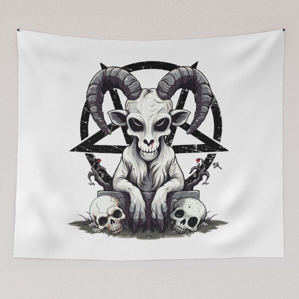 Item preview, CUTE BUT EVIL- The Skull Club, Skull, Skull, Pentagram, Goat designed and sold by HIGUMAX.