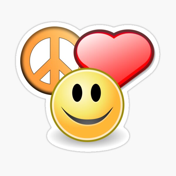 Peace, Love, and Happiness Sticker
