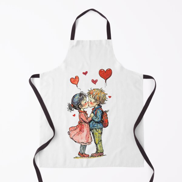 Item preview, Cute boy and girl kissing Valentines Day designed and sold by KawaiiLlamaShop.