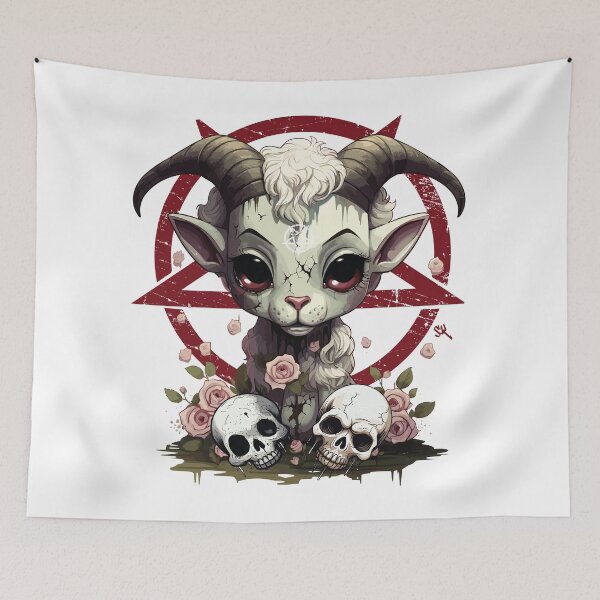 Item preview, CUTE BUT EVIL- The Skull Club, Skull, Skull, Pentagram, Goat designed and sold by HIGUMAX.