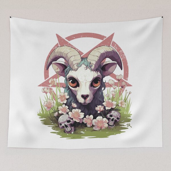 Item preview, CUTE BUT EVIL- The Skull Club, Skull, Skull, Pentagram, Goat designed and sold by HIGUMAX.