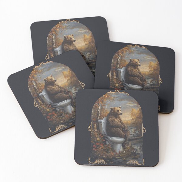Item preview, Contemplative Bear - Humor in the Wilderness Art designed and sold by Sir Meow Meow.