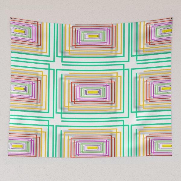 Item preview, Multicolored rectangle art customized  designed and sold by theparkfact0.