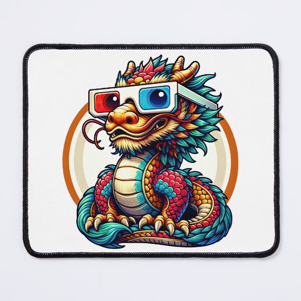 Item preview, Cute Chinese Dragon Wearing 3D Glasses designed and sold by digital-savant.