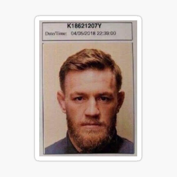 "Conor Mcgregor Mugshot T-shirt" Sticker For Sale By Nudell14 | Redbubble