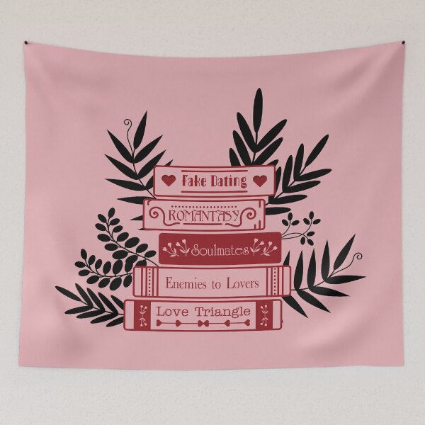 Item preview, Bookish aesthetic | Romance tropes | Book stack designed and sold by ArtistryWhims.