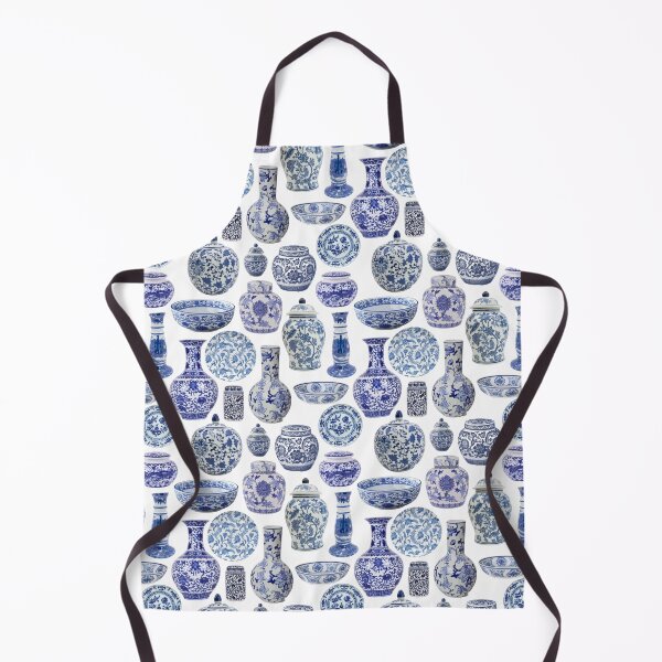 Item preview, Hamptons Chinoiserie Ginger Jars Pattern designed and sold by HotHibiscus.