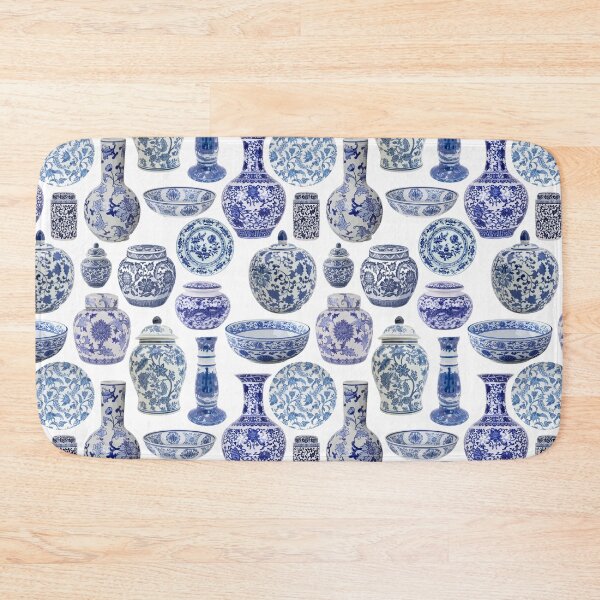 Item preview, Hamptons Chinoiserie Ginger Jars Pattern designed and sold by HotHibiscus.